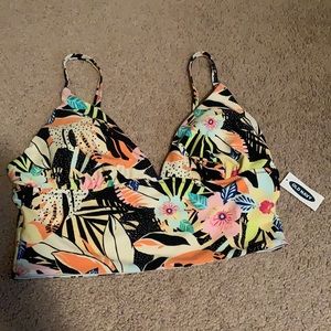 NWT Old Navy tropical longline swim top size L